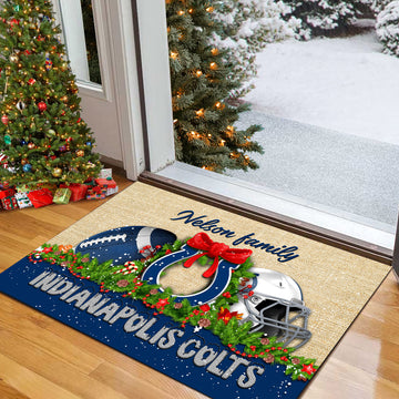 Indianapolis Colts Doormat Personalized Your Name, Sport Team Doormat, Christmas Gifts For Football Fan, Home Decor ETHY-52726