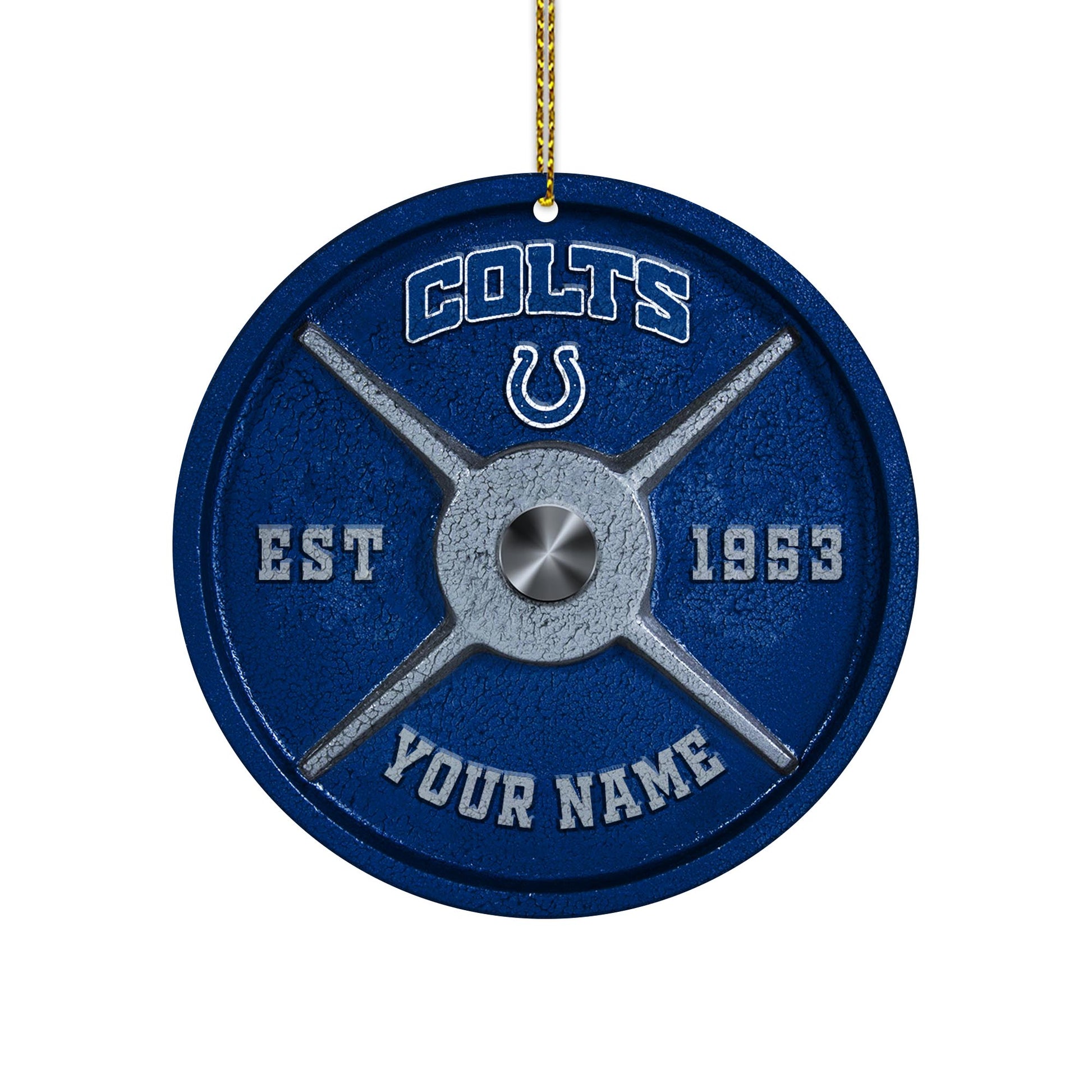 Indianapolis Colts Fitness Circle Aluminium Custom Ornament 2 Side Trending New Arrivals H52884 ETUG311023