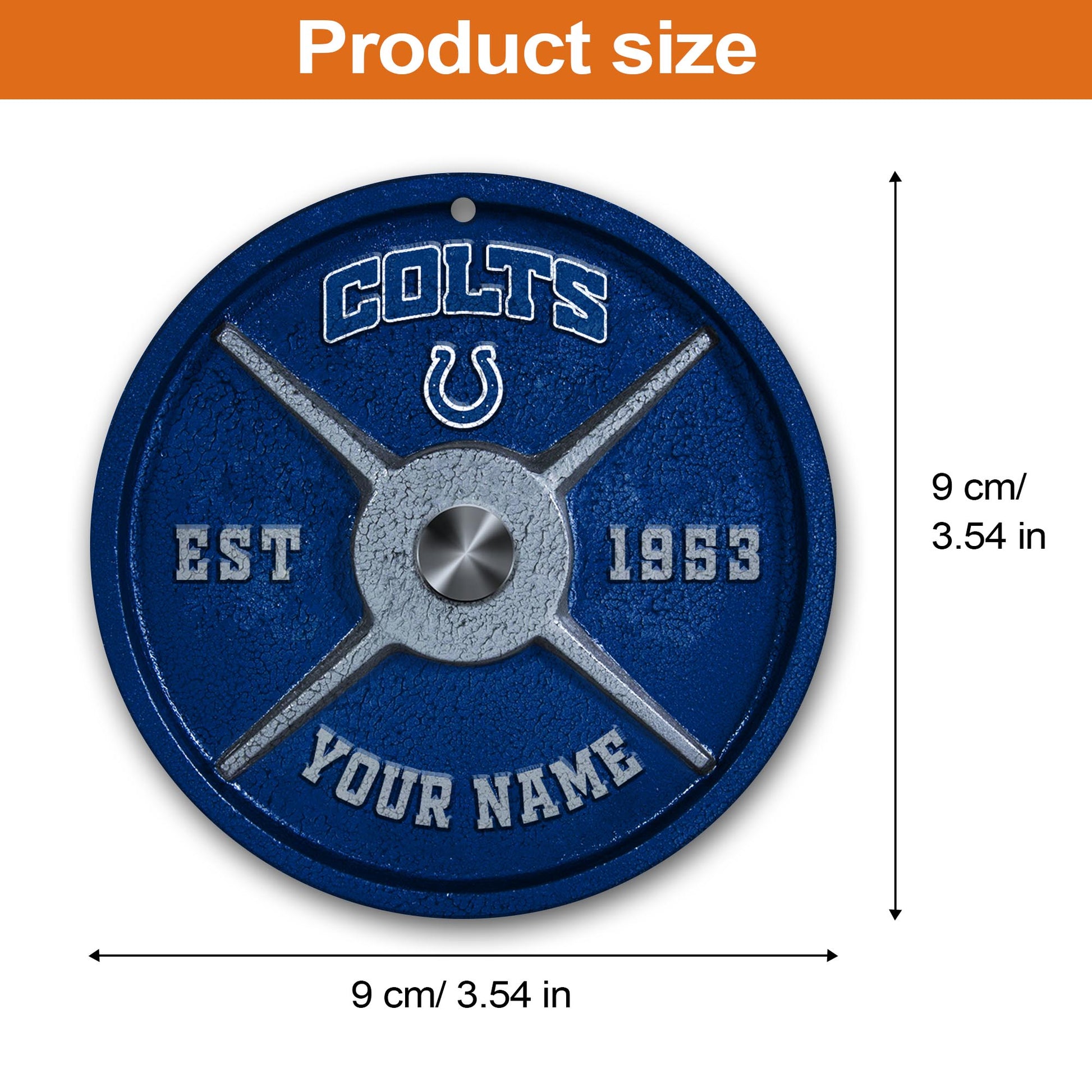 Indianapolis Colts Fitness Circle Aluminium Custom Ornament 2 Side Trending New Arrivals H52884 ETUG311023