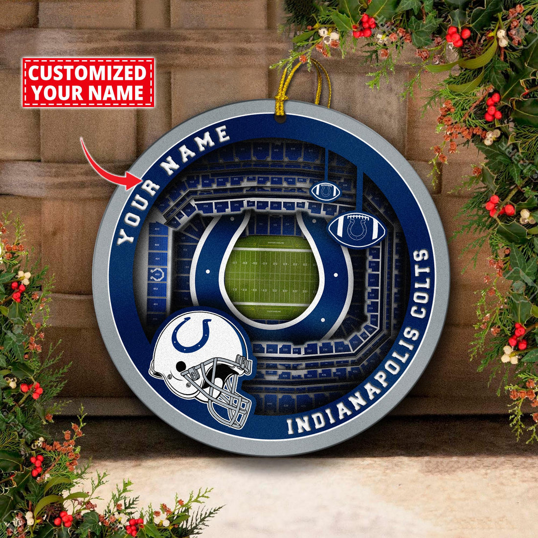 Indianapolis Colts Stadium Circle Aluminium Custom Ornament 2 Side Trending New Arrivals H52906 ETUG311023