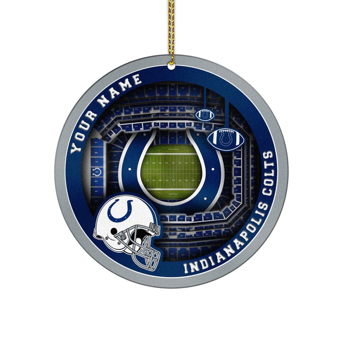 Indianapolis Colts Stadium Circle Aluminium Custom Ornament 2 Side Trending New Arrivals H52906 ETUG311023