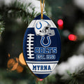 Indianapolis Colts Wooden Ornament 2 Sides Personalized Your Name, Sport Team Ornament, Sport Hanging Decorations, Sport Gifts