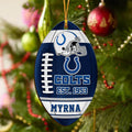 Indianapolis Colts Wooden Ornament 2 Sides Personalized Your Name, Sport Team Ornament, Sport Hanging Decorations, Sport Gifts