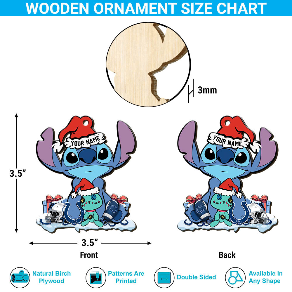 Indianapolis Colts Wooden Ornament Personalized Your Name , Football Team And St Ornament, Christmas Gift For Football Fan ETHY-52633