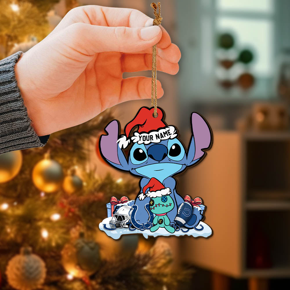 Indianapolis Colts Wooden Ornament Personalized Your Name , Football Team And St Ornament, Christmas Gift For Football Fan ETHY-52633