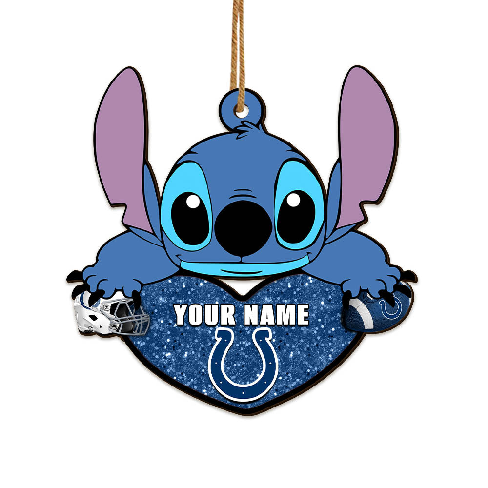 Indianapolis Colts Wooden Ornament Personalized Your Name , Football Team And St With Heart Ornament, Football Fan Gifts ETHY-52631