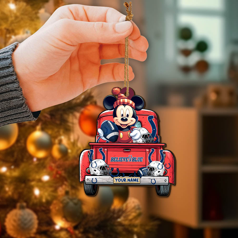 Indianapolis Colts Wooden Ornament Personalized Your Name, MK And Sport Ornament, Christmas Gifts For Sport Lovers, Sport Home Decor ETHY-52365