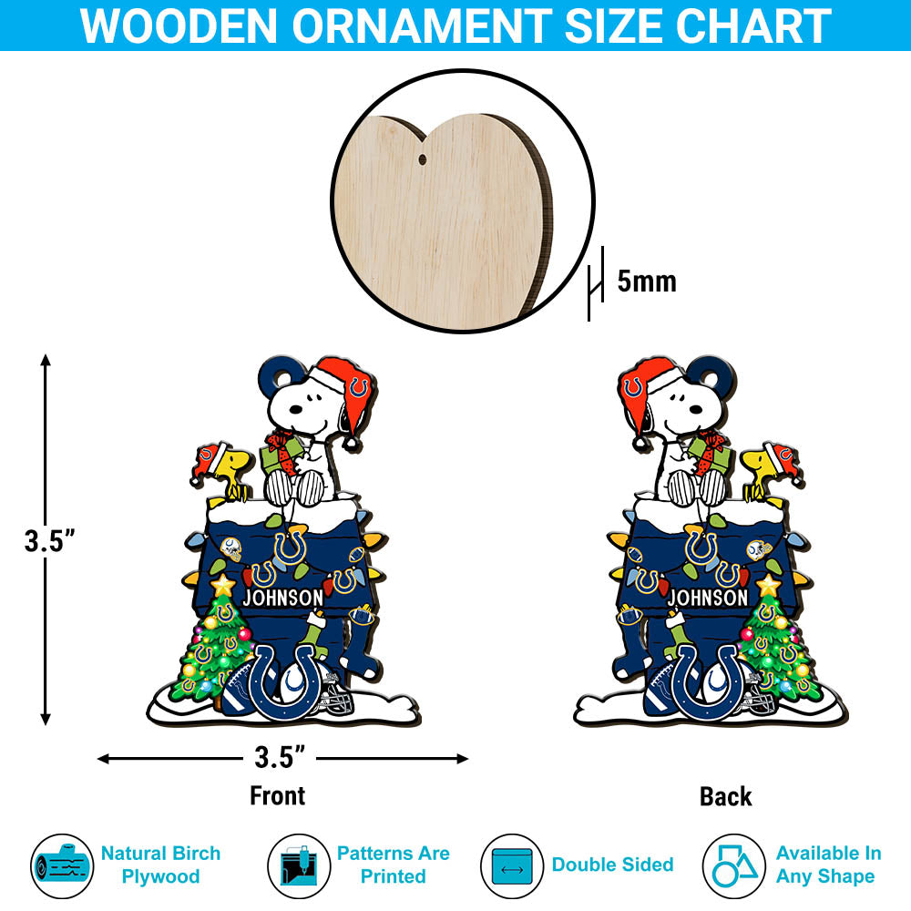 Indianapolis Colts Wooden Ornament Personalized Your Name, SN Ornament, Christmas Gifts For Sport Lovers, Sport Home Decorations ETHY-52323