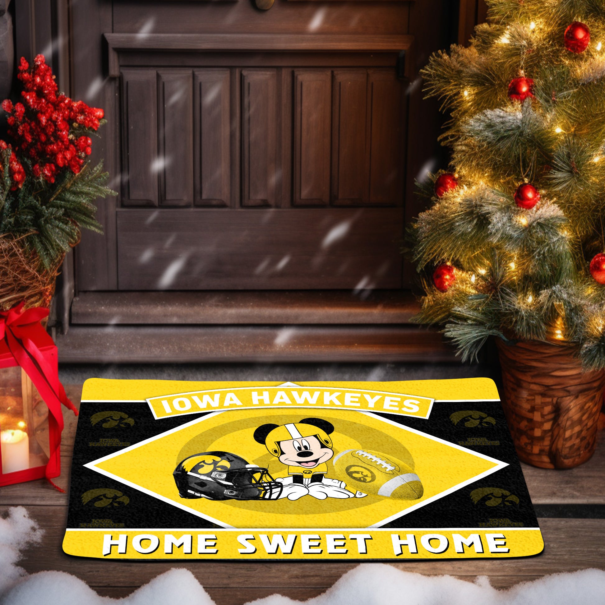 Iowa Hawkeyes Doormat, Sport Team And MK Doormat, FootBall Fan Gifts
