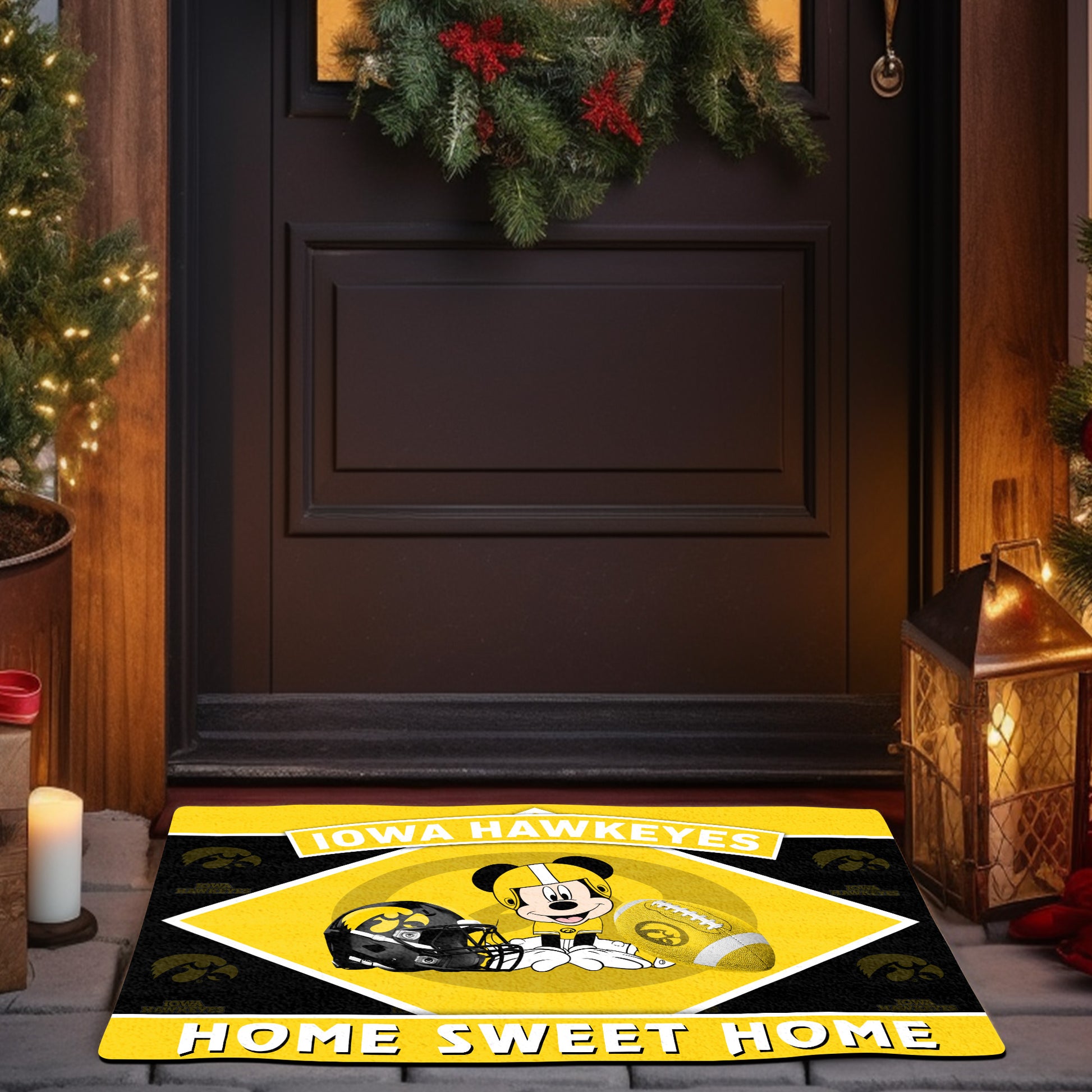 Iowa Hawkeyes Doormat, Sport Team And MK Doormat, FootBall Fan Gifts