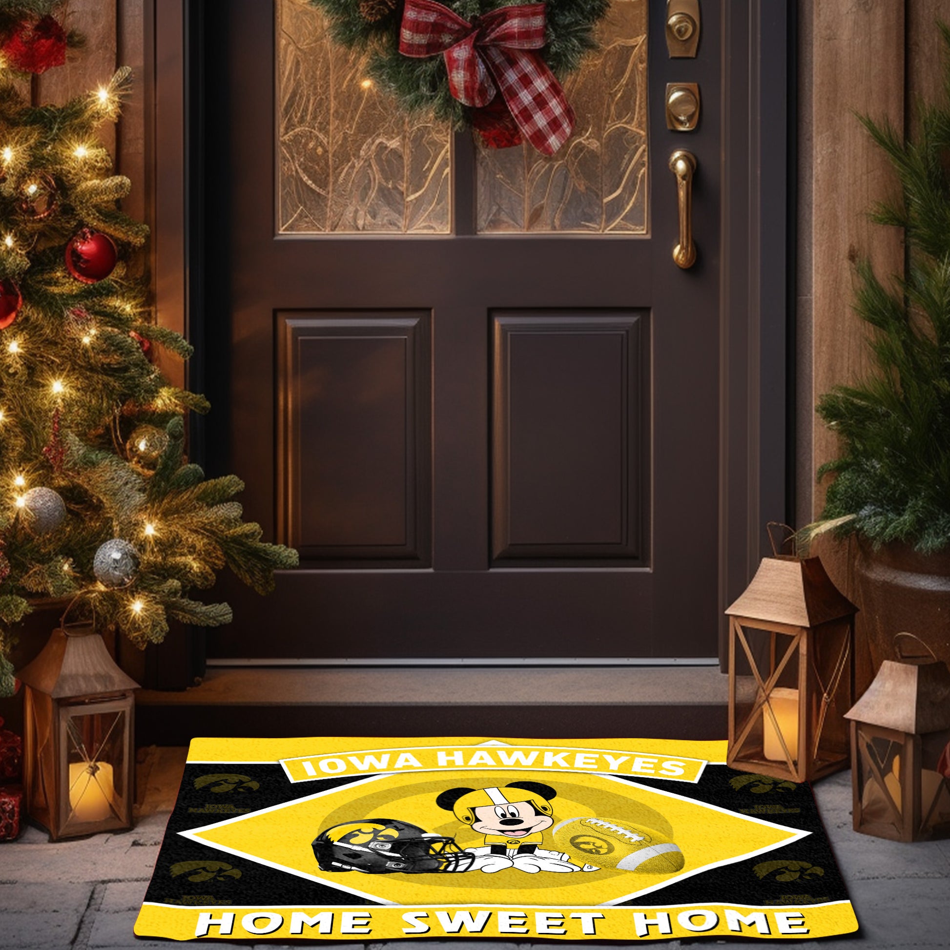 Iowa Hawkeyes Doormat, Sport Team And MK Doormat, FootBall Fan Gifts