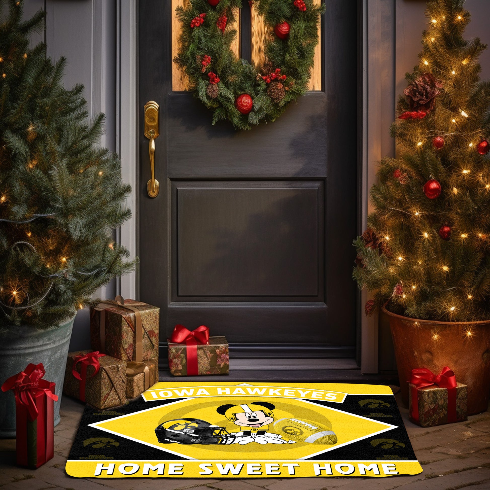 Iowa Hawkeyes Doormat, Sport Team And MK Doormat, FootBall Fan Gifts