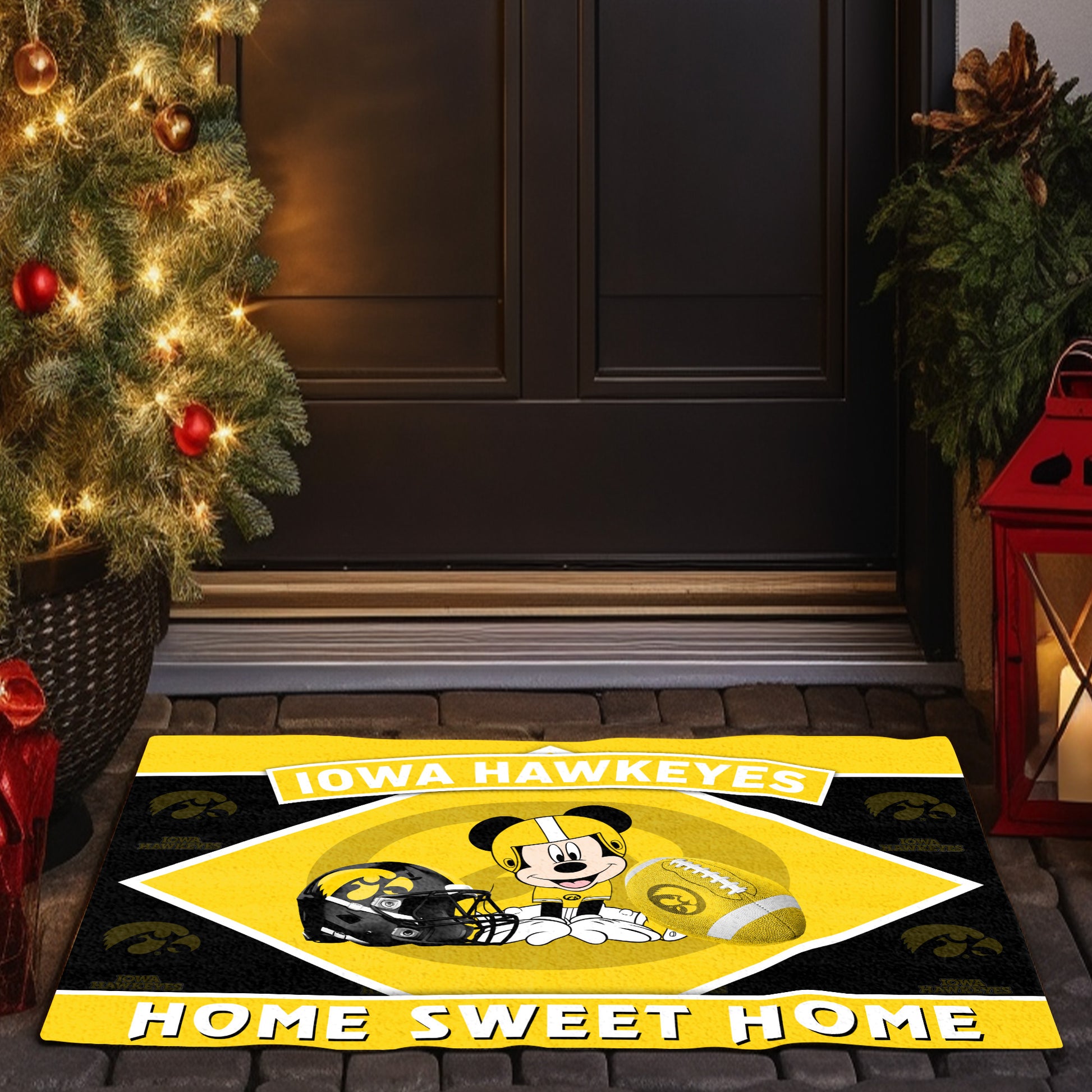 Iowa Hawkeyes Doormat, Sport Team And MK Doormat, FootBall Fan Gifts