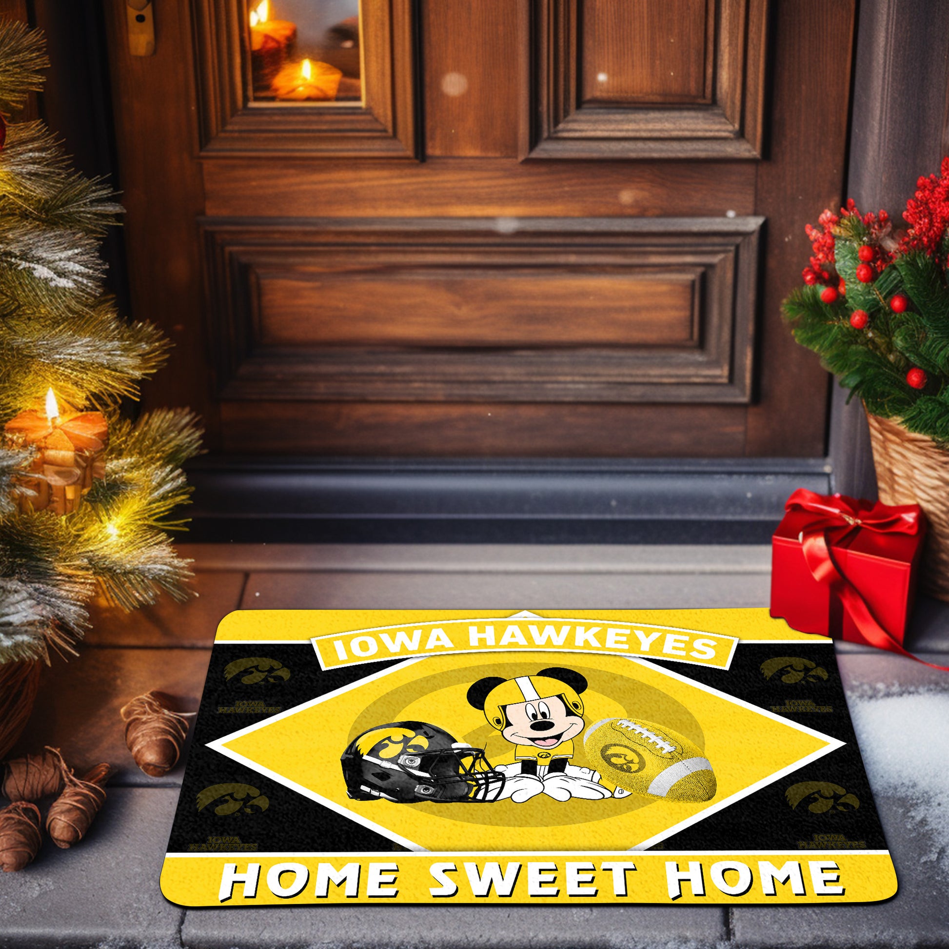 Iowa Hawkeyes Doormat, Sport Team And MK Doormat, FootBall Fan Gifts