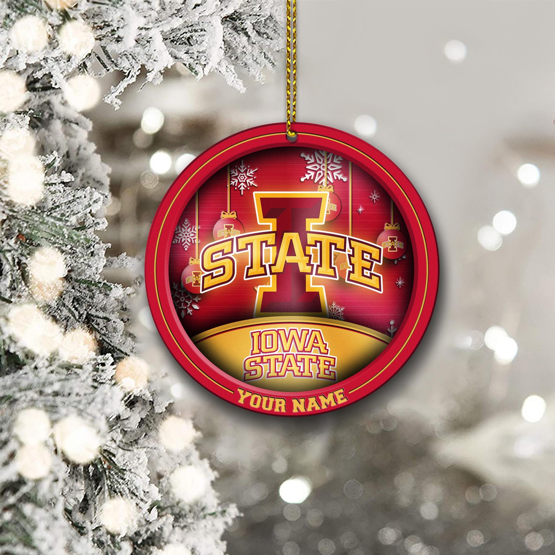 Iowa State Cyclones Circle Aluminium Custom Ornament 2 Side Trending New Arrivals H52912 ETUG311023