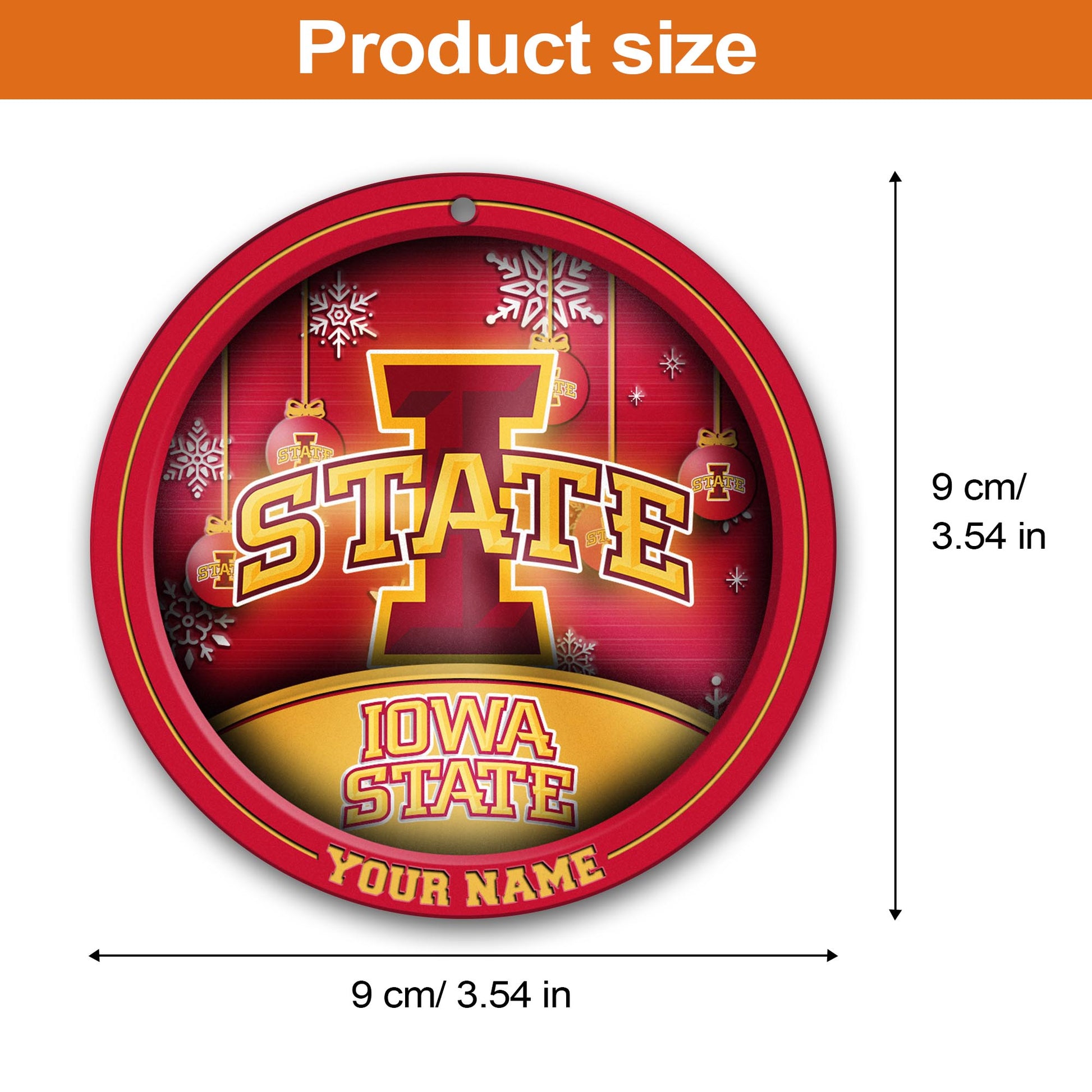 Iowa State Cyclones Circle Aluminium Custom Ornament 2 Side Trending New Arrivals H52912 ETUG311023