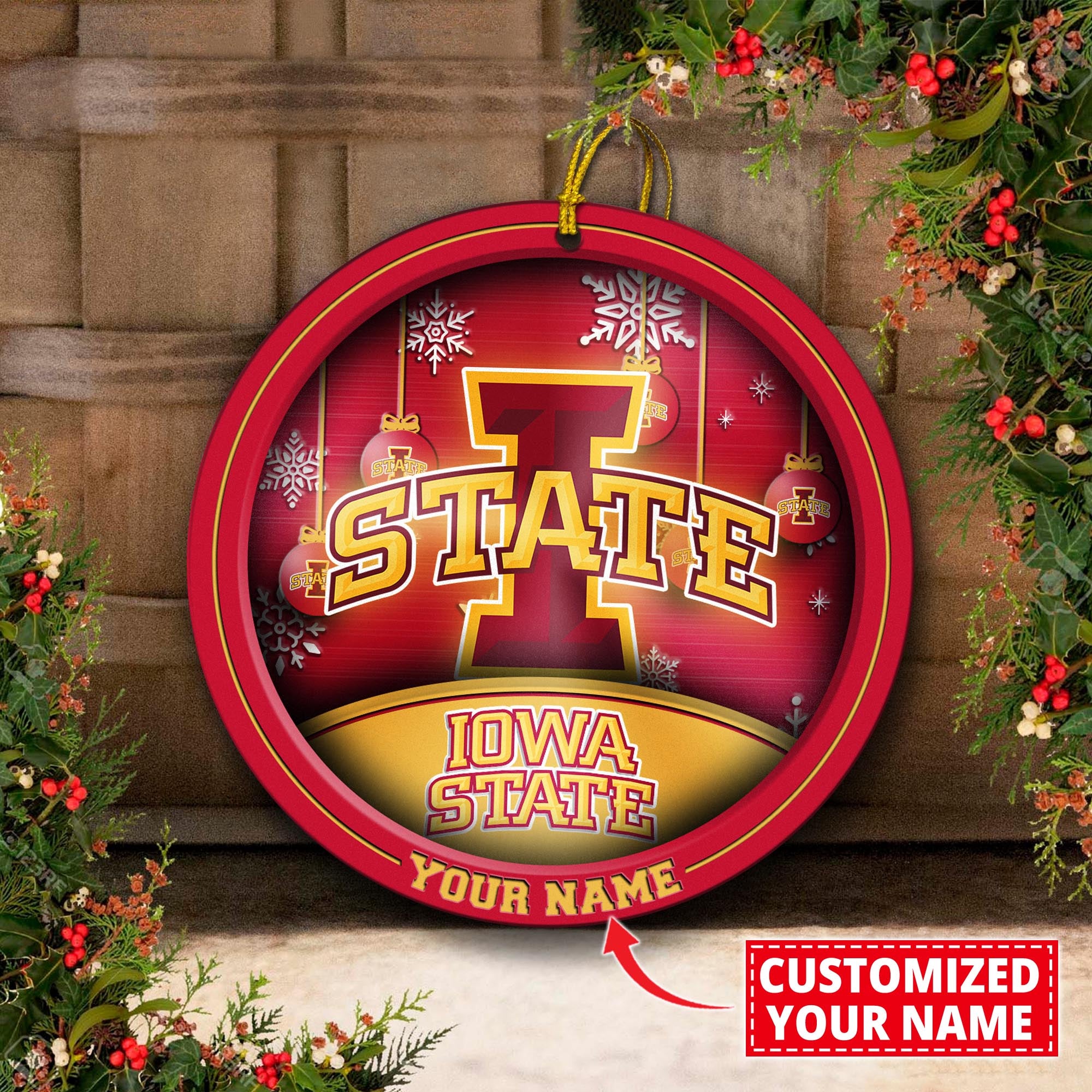 Iowa State Cyclones Circle Aluminium Custom Ornament 2 Side Trending New Arrivals H52912 ETUG311023