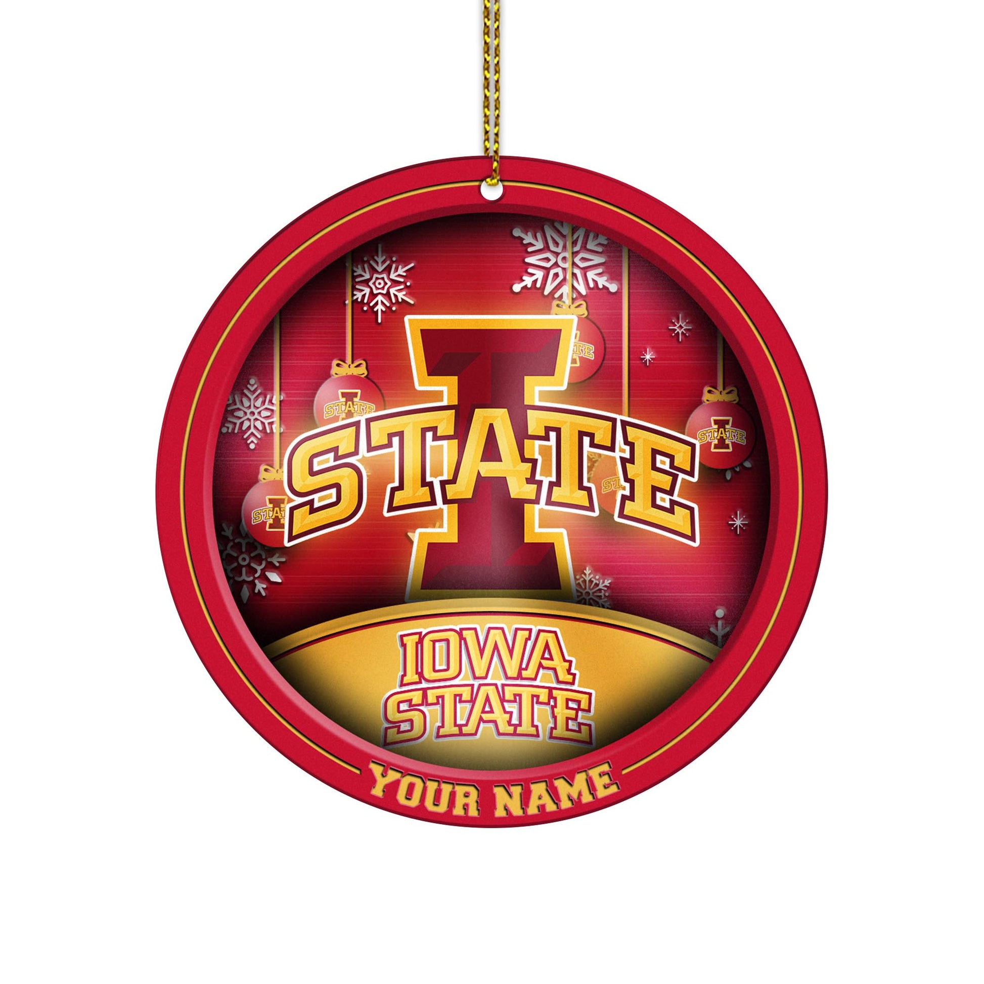 Iowa State Cyclones Circle Aluminium Custom Ornament 2 Side Trending New Arrivals H52912 ETUG311023