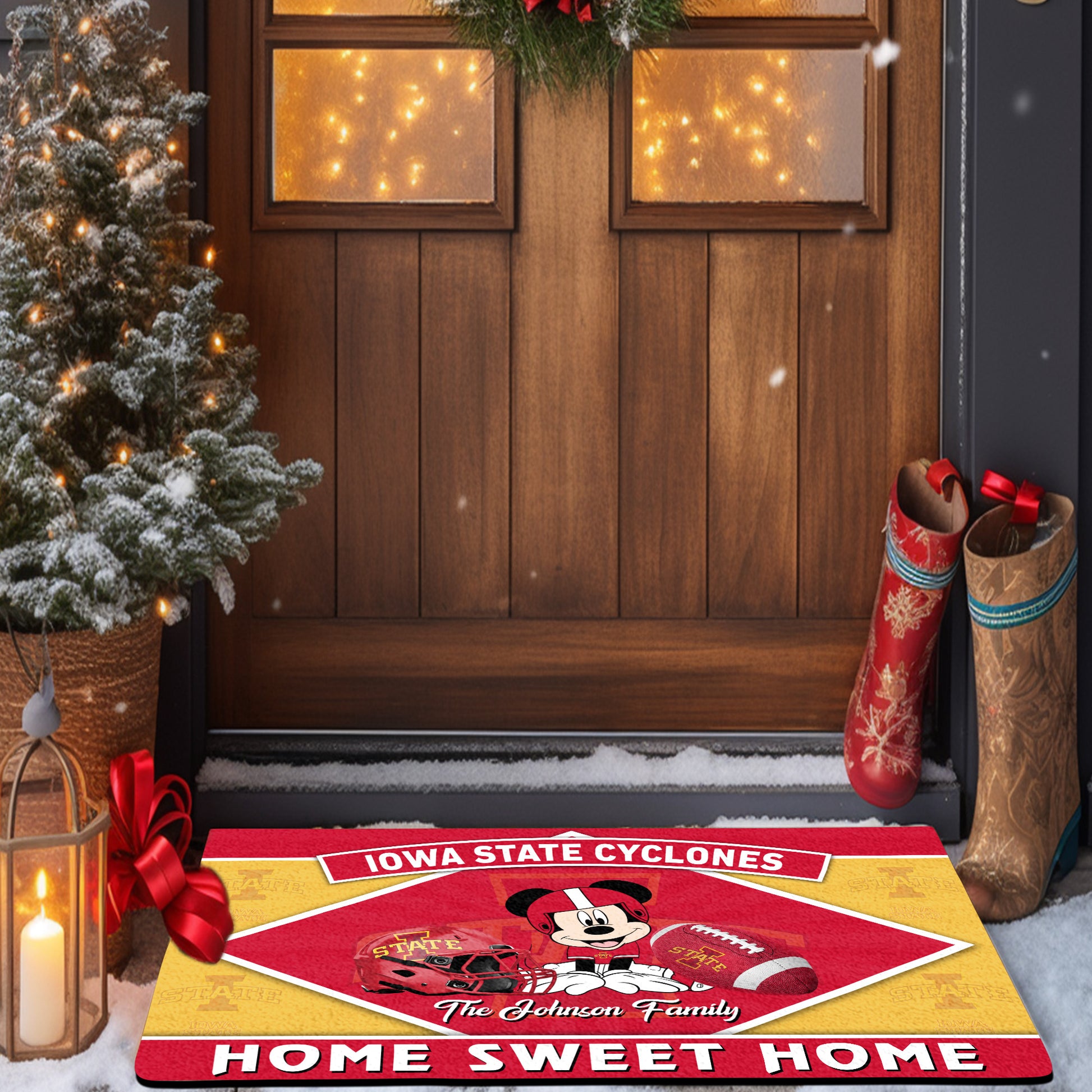 Iowa State Cyclones Doormat Custom Your Family Name, Sport Team And MK Doormat, FootBall Fan Gifts EHIVM-52722