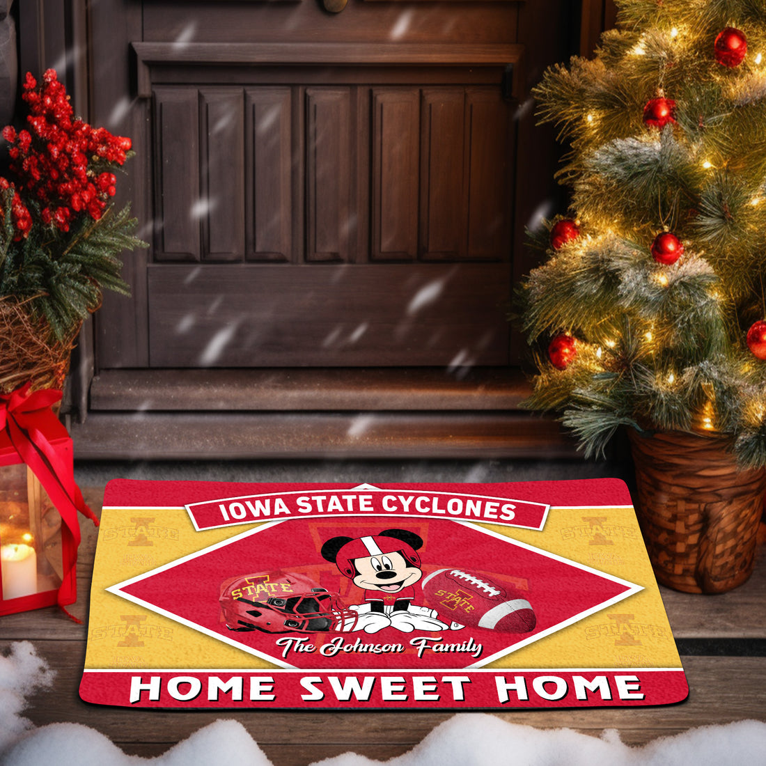 Iowa State Cyclones Doormat Custom Your Family Name, Sport Team And MK Doormat, FootBall Fan Gifts EHIVM-52722