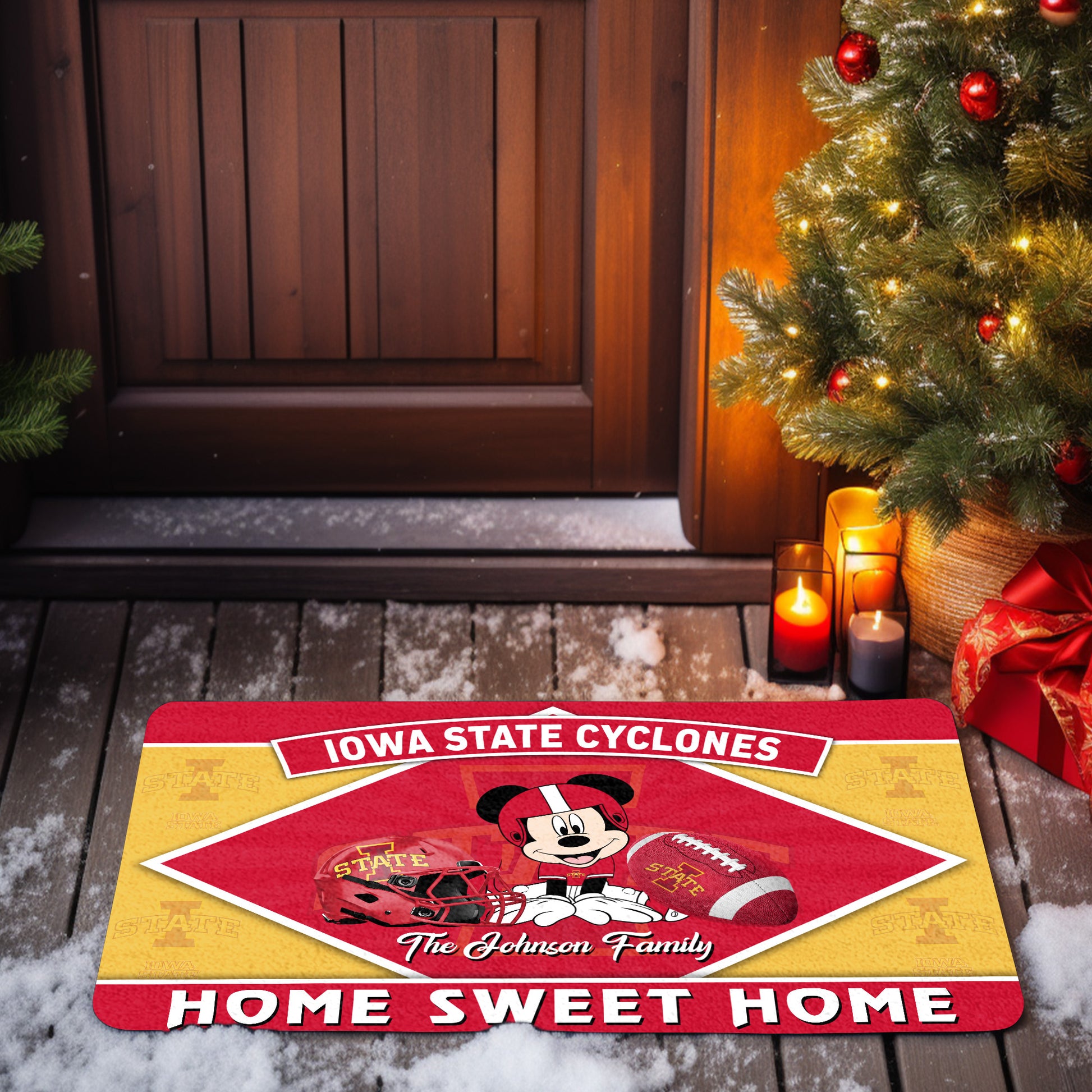 Iowa State Cyclones Doormat Custom Your Family Name, Sport Team And MK Doormat, FootBall Fan Gifts EHIVM-52722