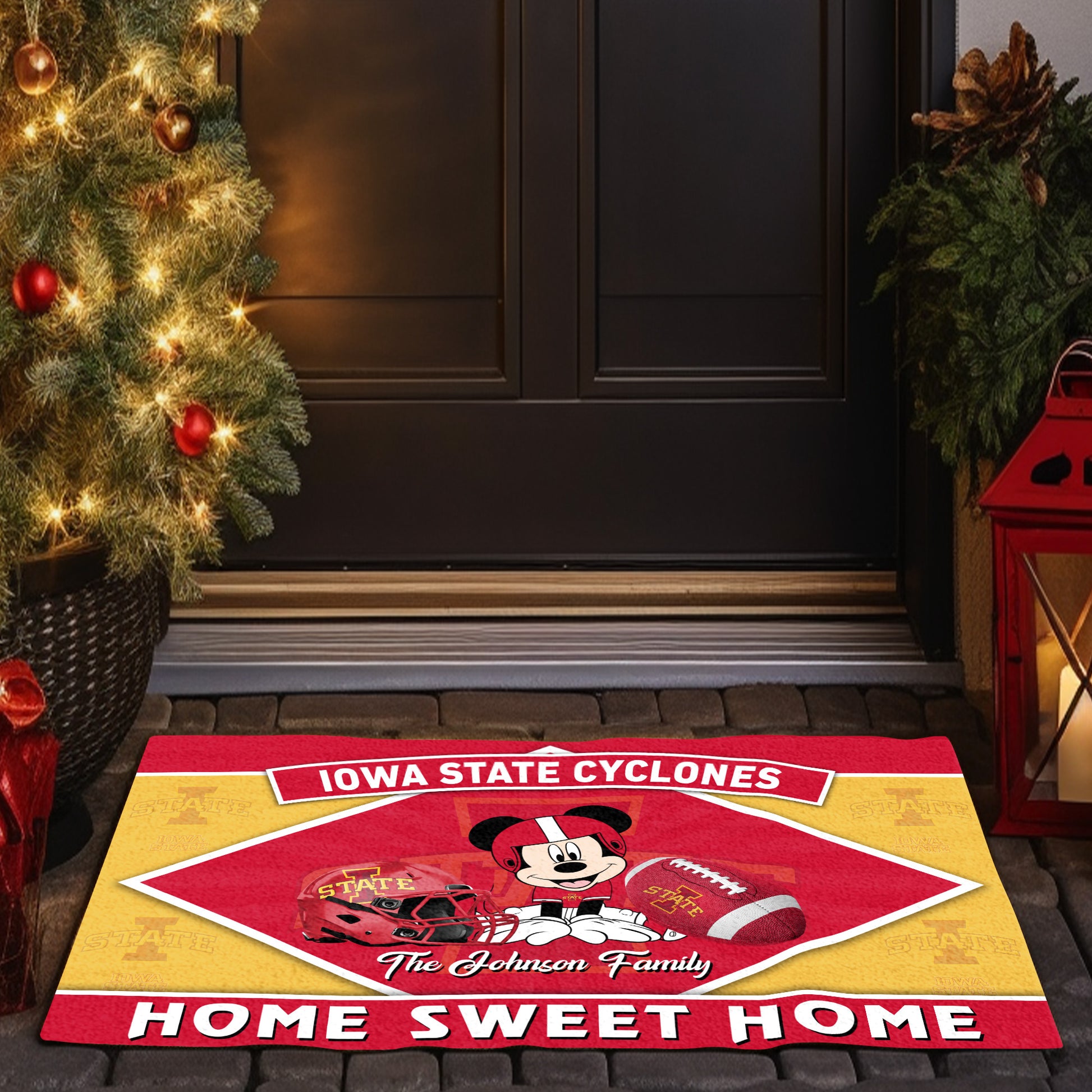 Iowa State Cyclones Doormat Custom Your Family Name, Sport Team And MK Doormat, FootBall Fan Gifts EHIVM-52722