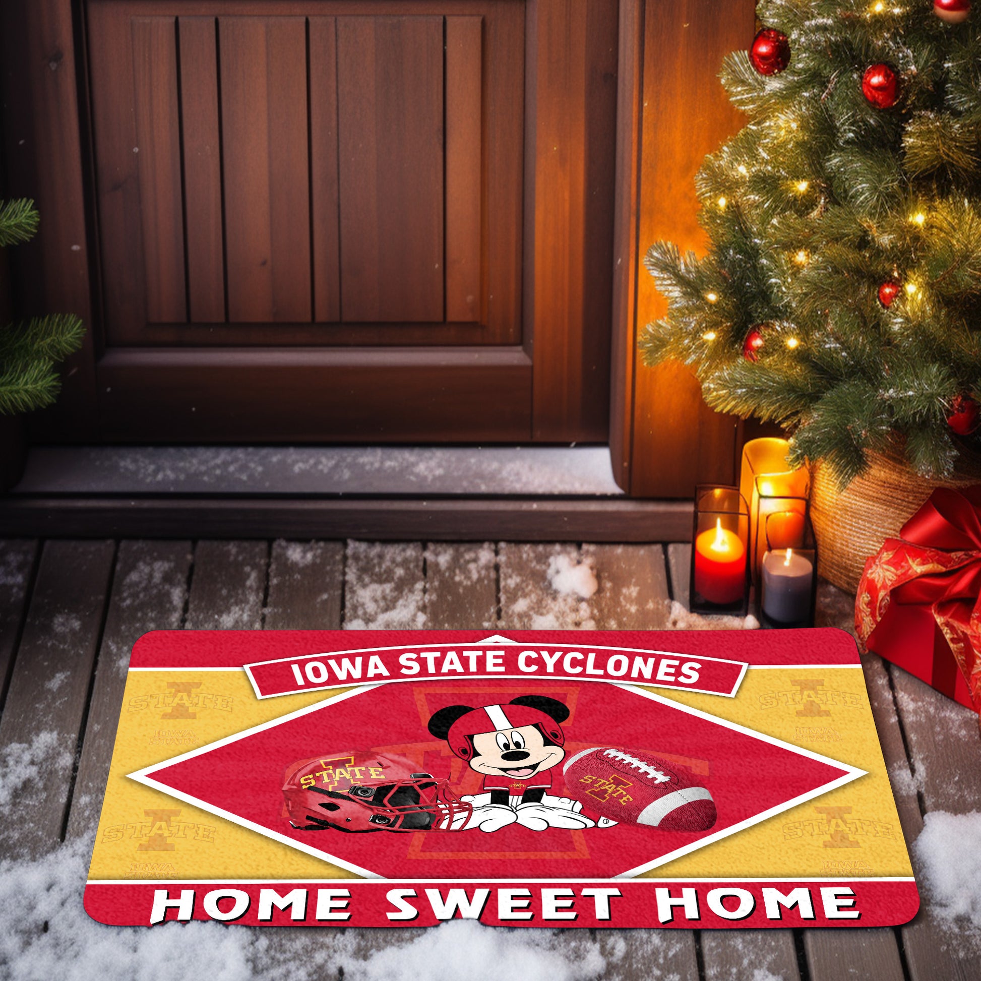 Iowa State Cyclones Doormat, Sport Team And MK Doormat, FootBall Fan Gifts