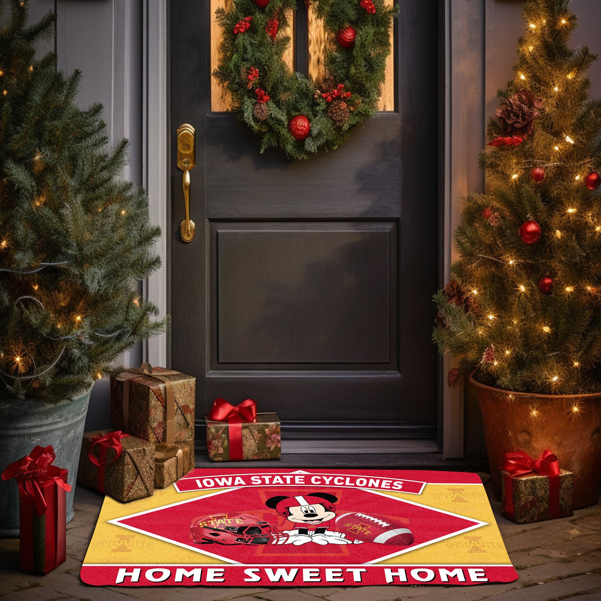Iowa State Cyclones Doormat, Sport Team And MK Doormat, FootBall Fan Gifts