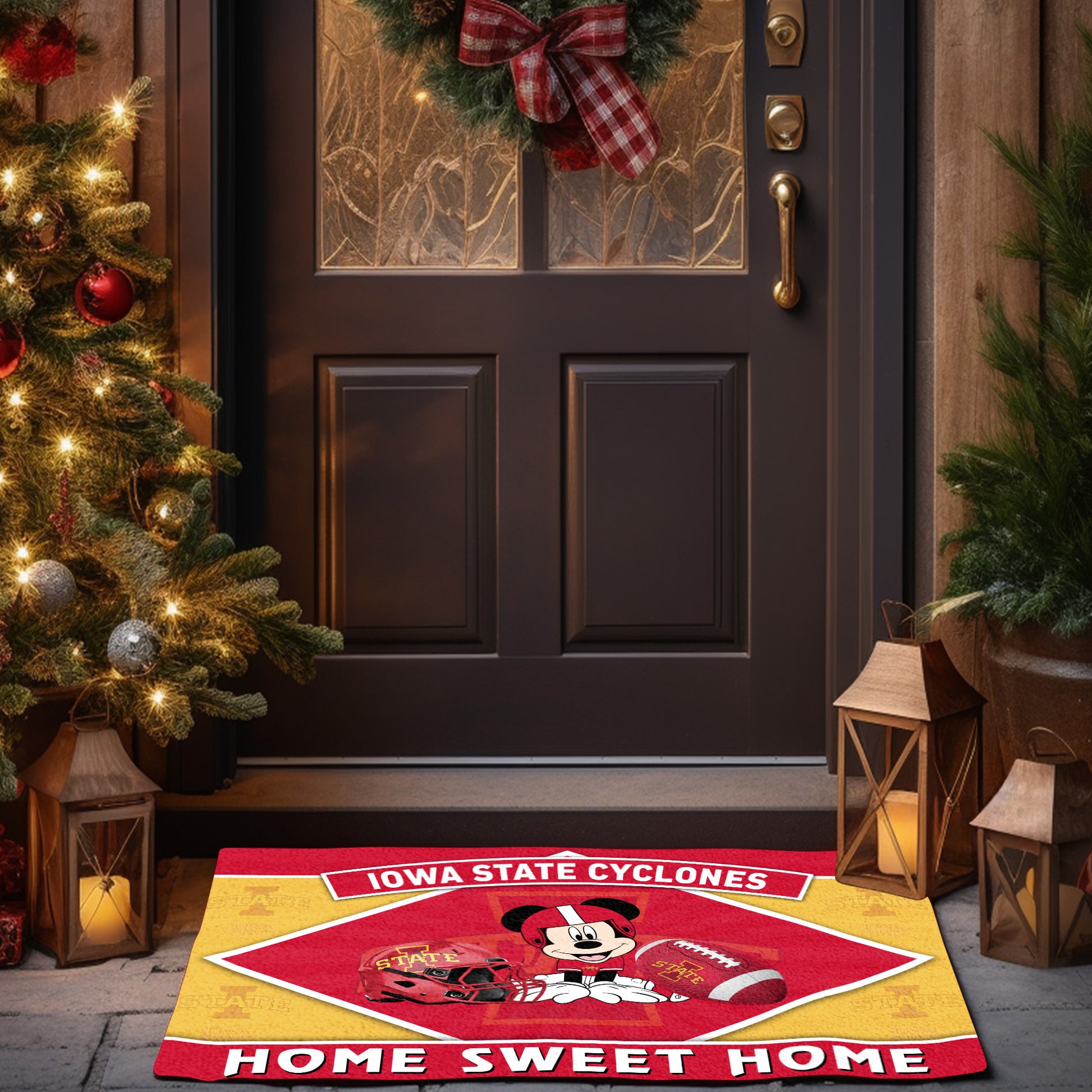 Iowa State Cyclones Doormat, Sport Team And MK Doormat, FootBall Fan Gifts