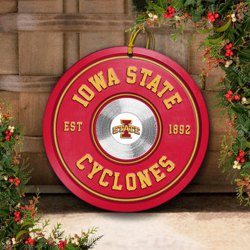 Iowa State Cyclones Fitness Circle Aluminium Ornament 2 Side Trending New Arrivals H52883 ETUG311023