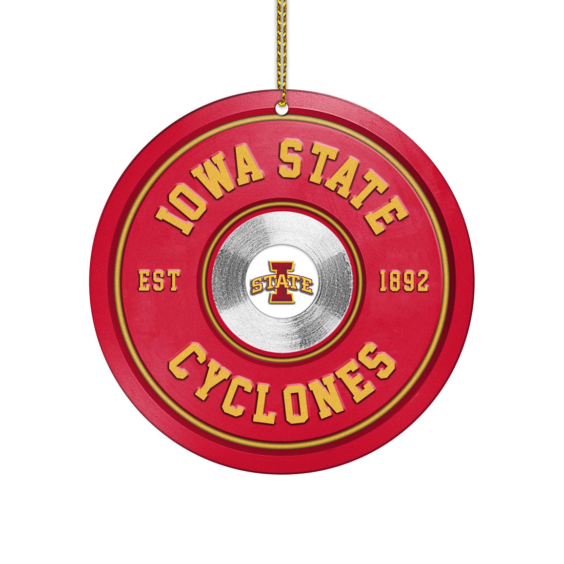 Iowa State Cyclones Fitness Circle Aluminium Ornament 2 Side Trending New Arrivals H52883 ETUG311023