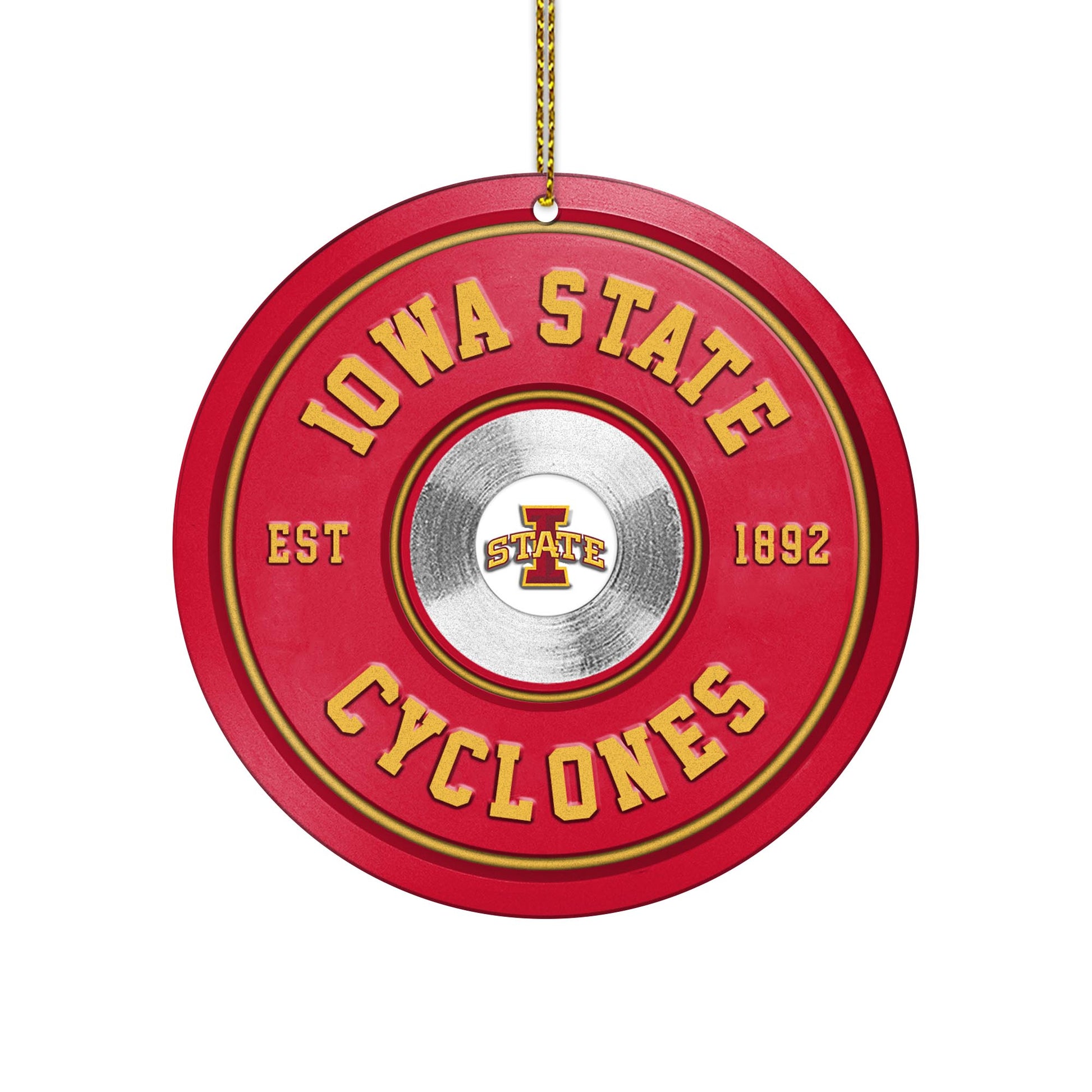 Iowa State Cyclones Fitness Circle Aluminium Ornament 2 Side Trending New Arrivals H52883 ETUG311023