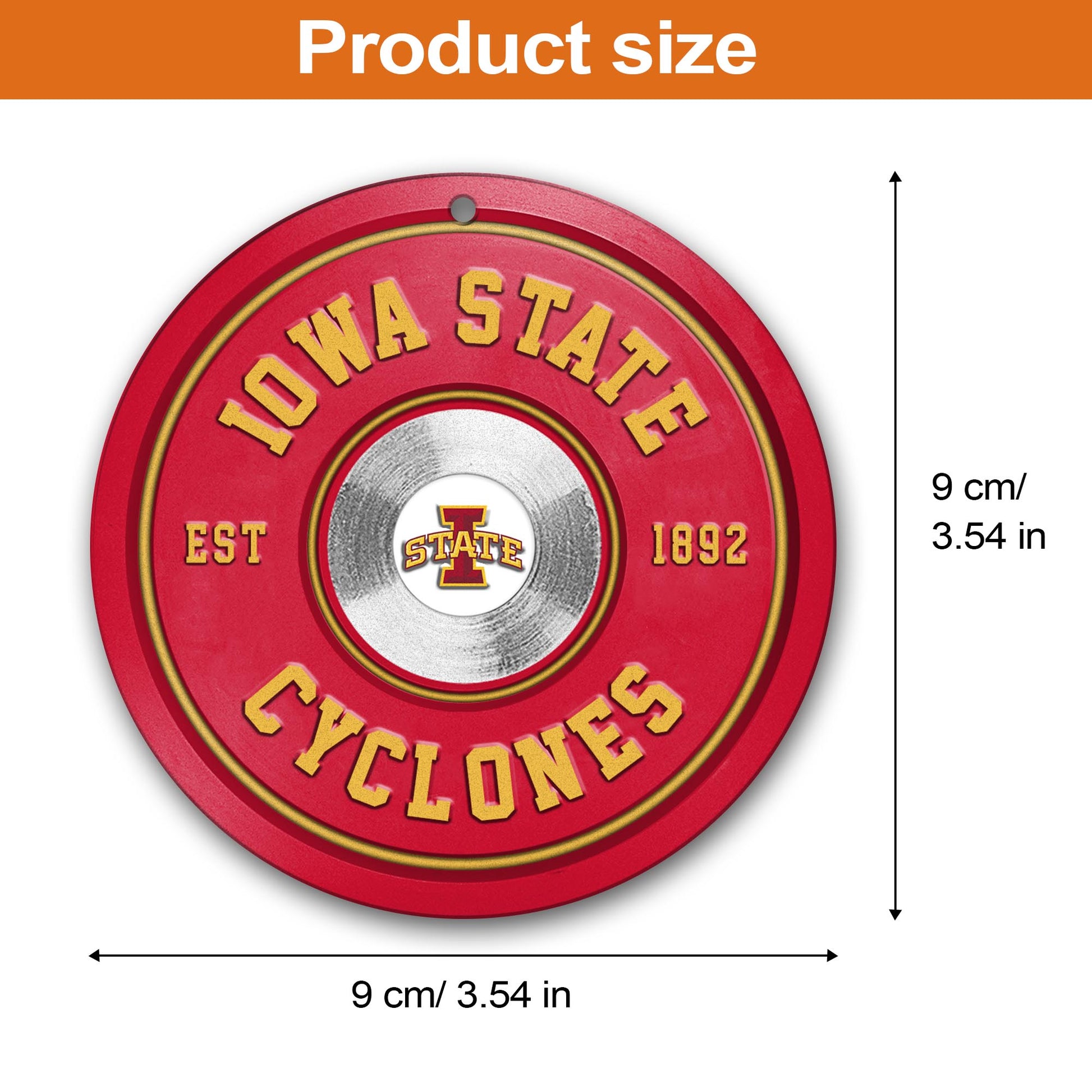 Iowa State Cyclones Fitness Circle Aluminium Ornament 2 Side Trending New Arrivals H52883 ETUG311023