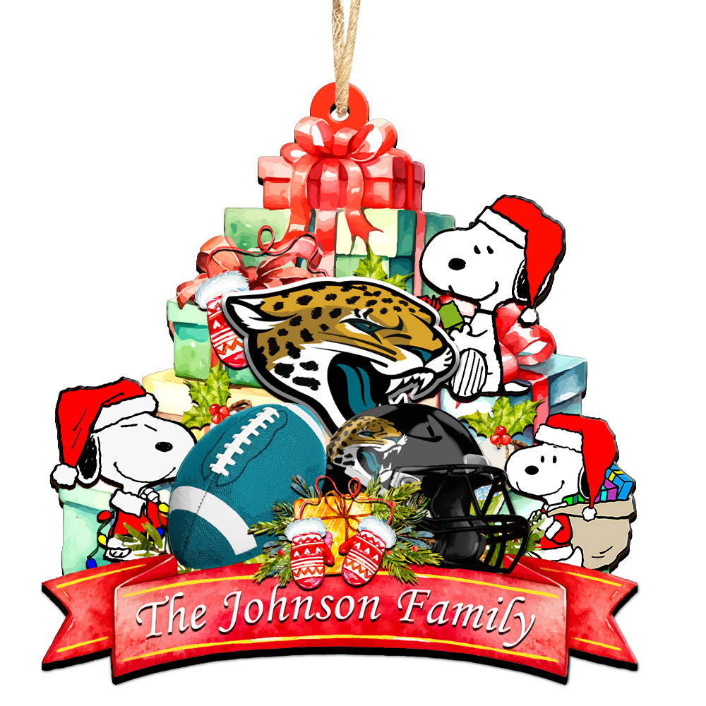 Jacksonville Jaguars 2 Layered Wooden Ornament Personalized Your Family Name, Sport And SN Ornament, Christmas Gifts For Sport Fan, Sport Home Decorations ETHY-52262
