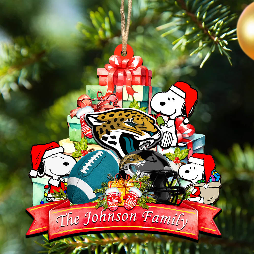 Jacksonville Jaguars 2 Layered Wooden Ornament Personalized Your Family Name, Sport And SN Ornament, Christmas Gifts For Sport Fan, Sport Home Decorations ETHY-52262