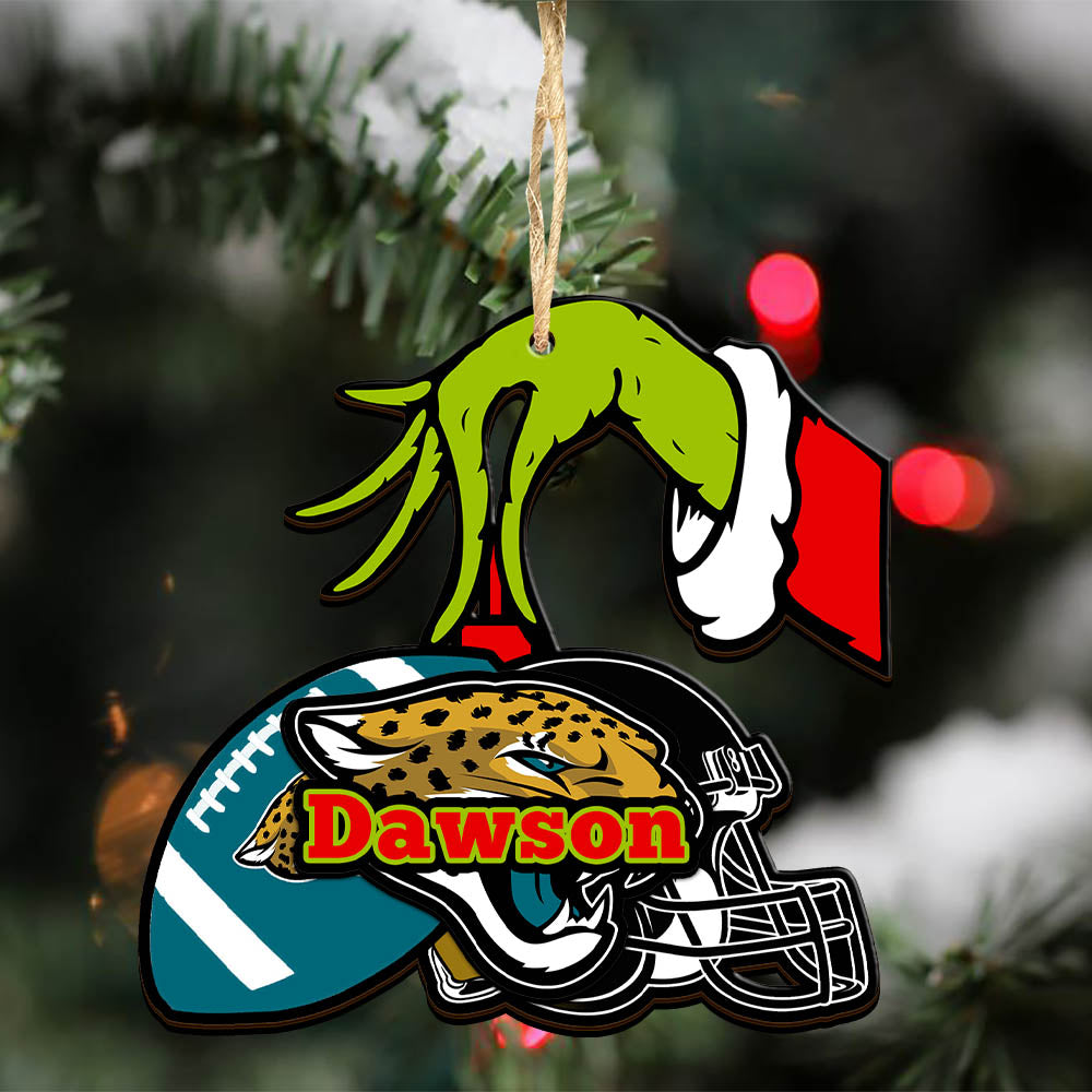 Jacksonville Jaguars 2 Layered Wooden Ornament Personalized Your Name, GR And American Football Team Ornament, Football Lover Gifts, Hanging Decorations ETHY-52254