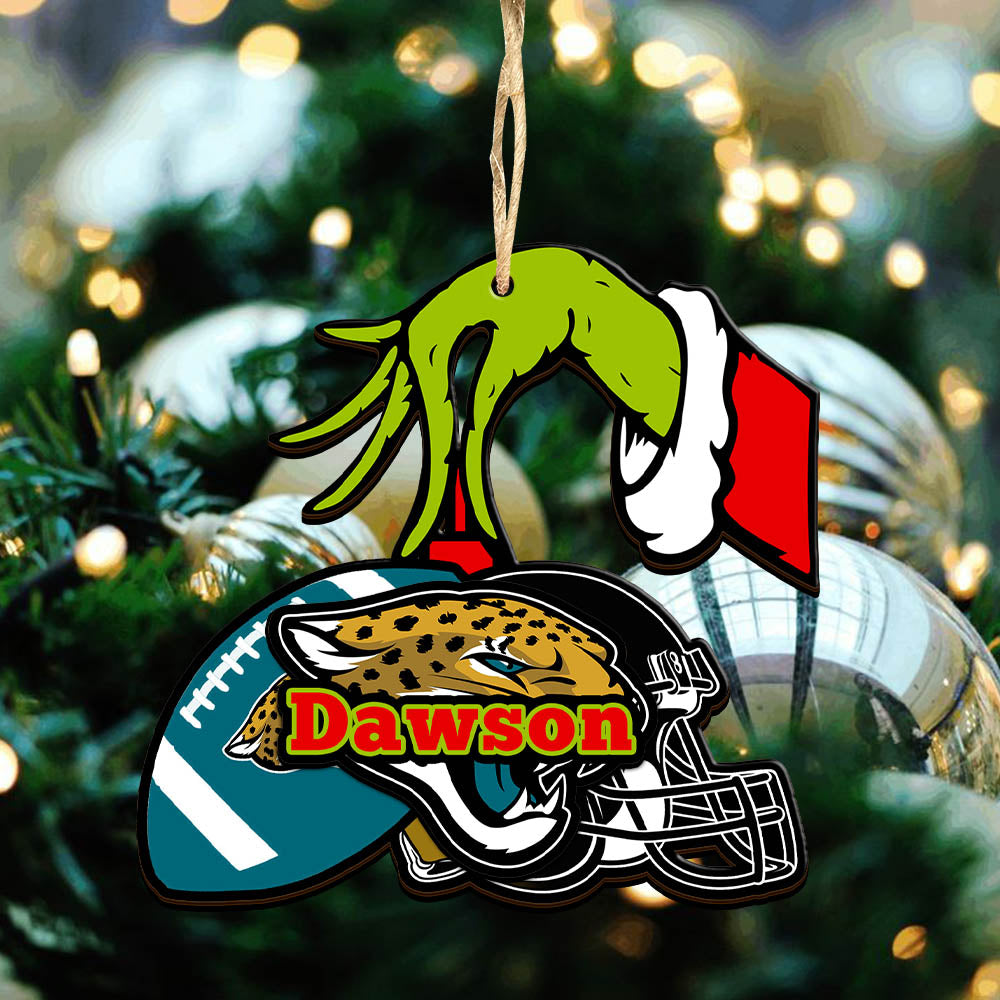 Jacksonville Jaguars 2 Layered Wooden Ornament Personalized Your Name, GR And American Football Team Ornament, Football Lover Gifts, Hanging Decorations ETHY-52254