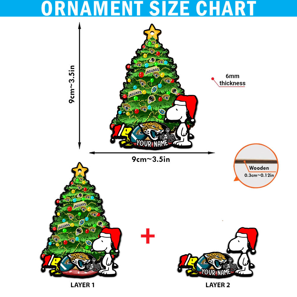 Jacksonville Jaguars 2 Layered Wooden Ornament Personalized Your Name, SN And Peanut Ornament, Christmas Gifts For Sport Fan, Home Decorations ETHY-52306