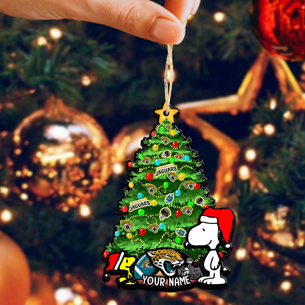 Jacksonville Jaguars 2 Layered Wooden Ornament Personalized Your Name, SN And Peanut Ornament, Christmas Gifts For Sport Fan, Home Decorations ETHY-52306