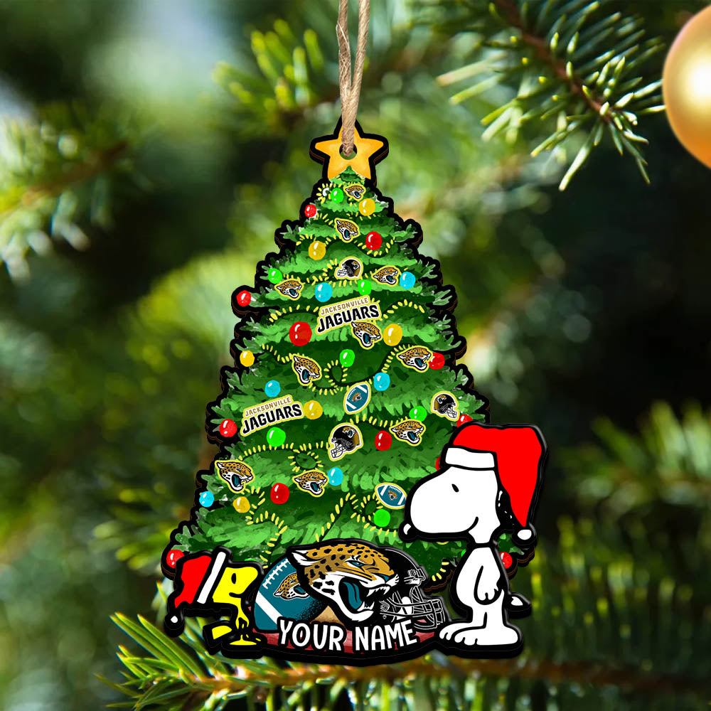 Jacksonville Jaguars 2 Layered Wooden Ornament Personalized Your Name, SN And Peanut Ornament, Christmas Gifts For Sport Fan, Home Decorations ETHY-52306