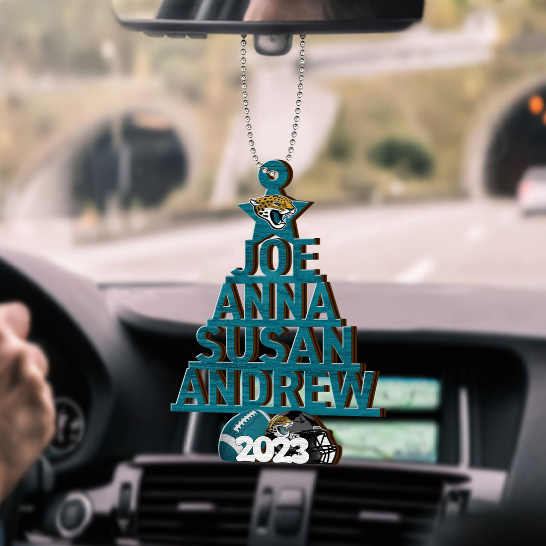Jacksonville Jaguars Car Ornament Custom Names And Choose Number Of Names, Sport Team And Christmas Tree Ornament ETRG-52189
