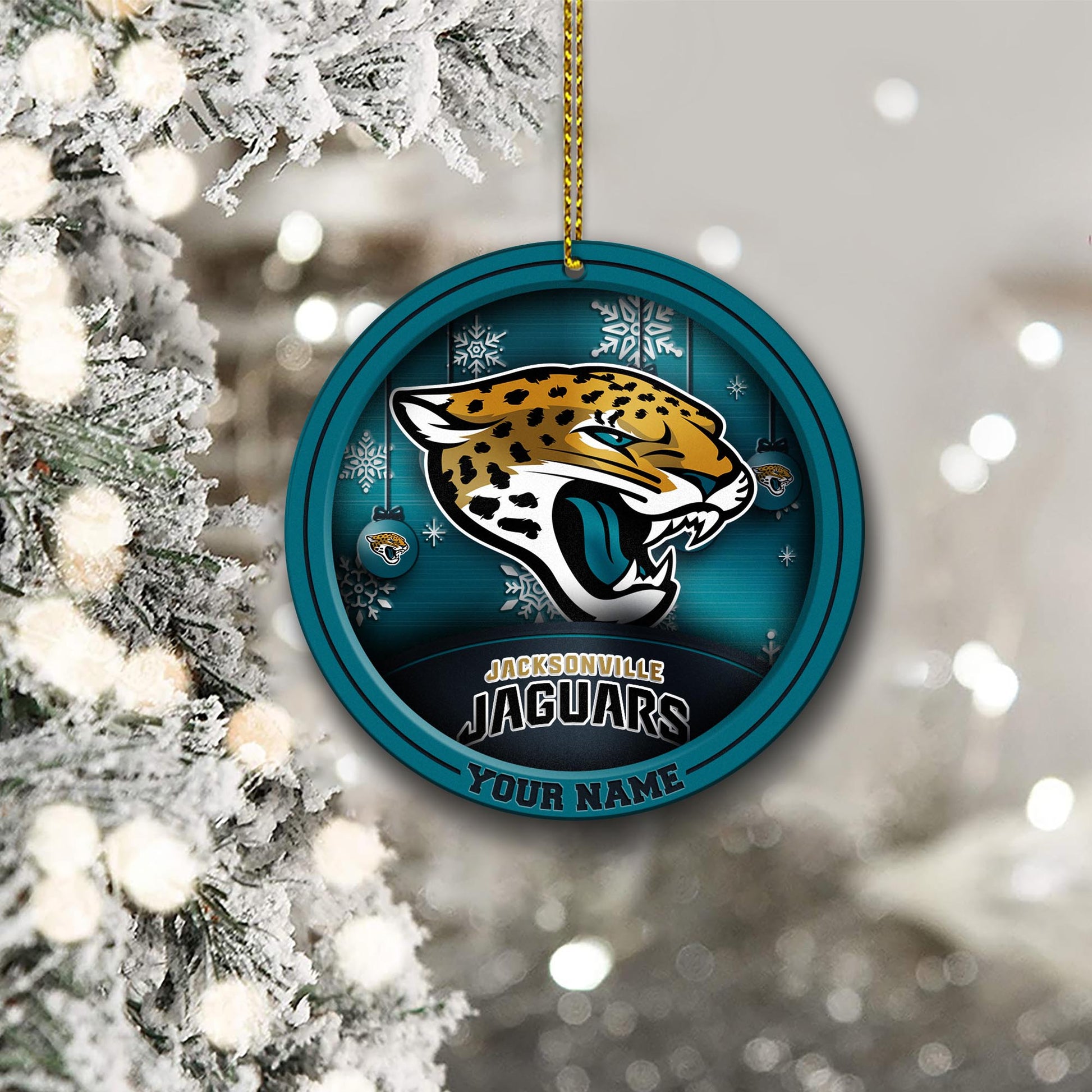 Jacksonville Jaguars Circle Aluminium Custom Ornament 2 Side Trending New Arrivals H52912 ETUG311023