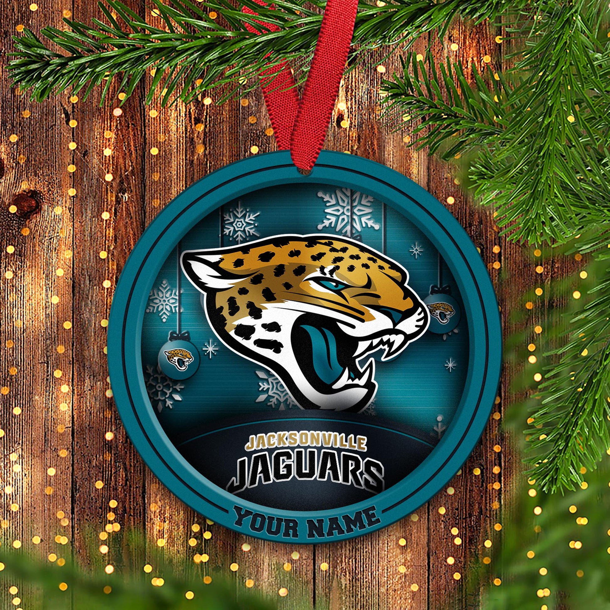 Jacksonville Jaguars Circle Aluminium Custom Ornament 2 Side Trending New Arrivals H52912 ETUG311023