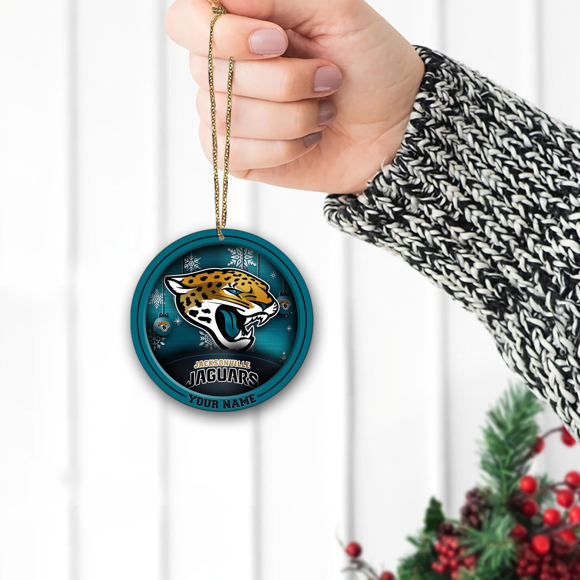 Jacksonville Jaguars Circle Aluminium Custom Ornament 2 Side Trending New Arrivals H52912 ETUG311023