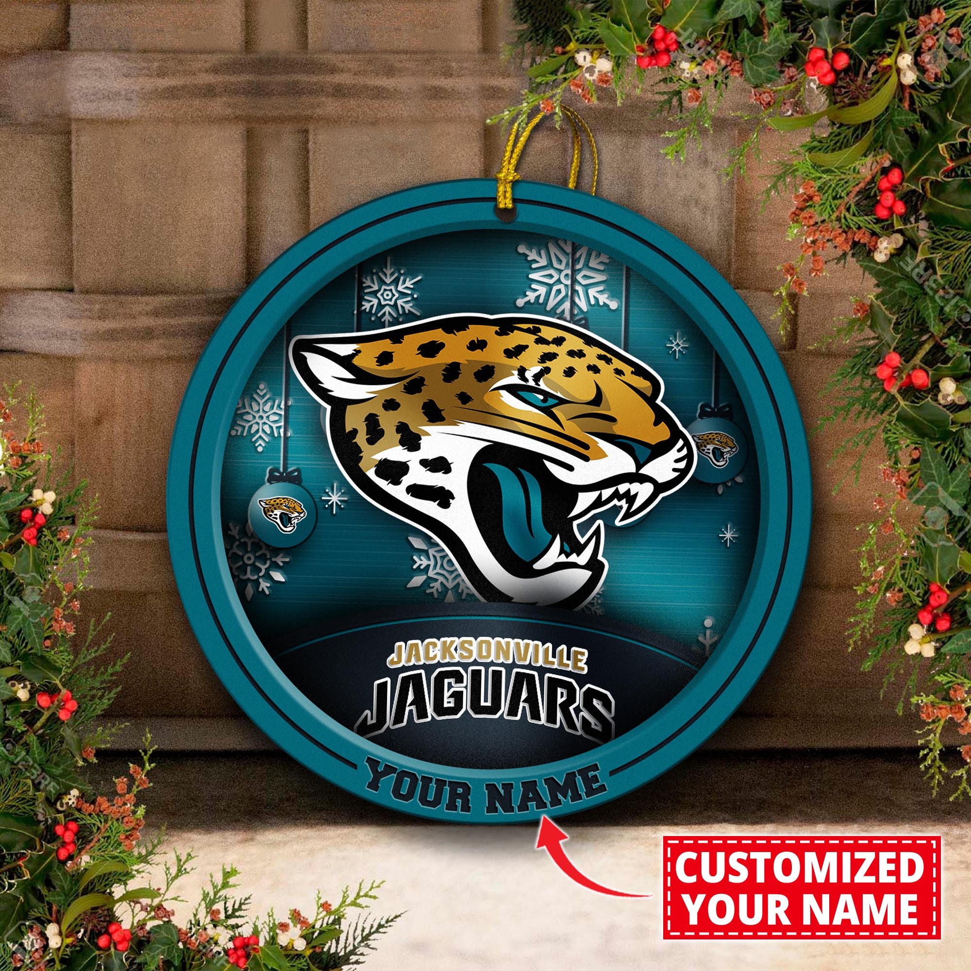 Jacksonville Jaguars Circle Aluminium Custom Ornament 2 Side Trending New Arrivals H52912 ETUG311023