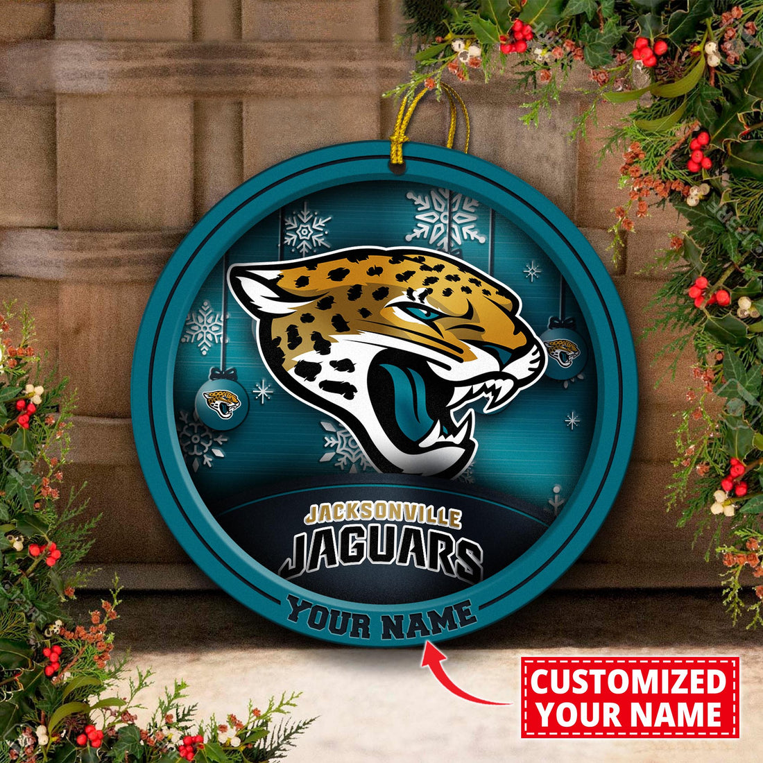 Jacksonville Jaguars Circle Aluminium Custom Ornament 2 Side Trending New Arrivals H52912 ETUG311023