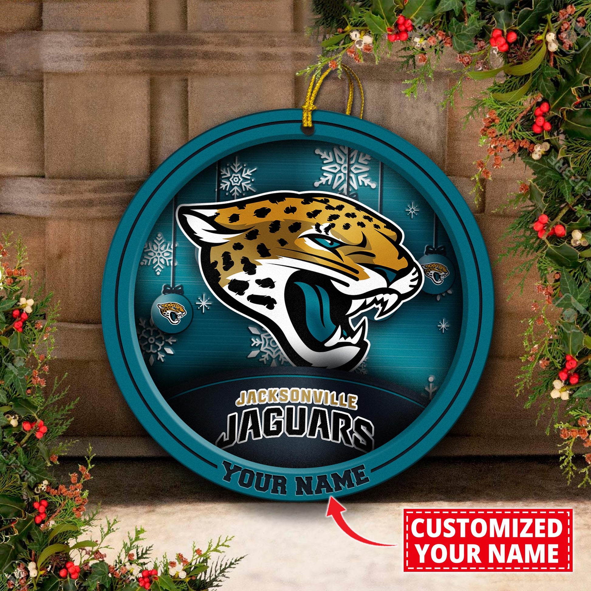 Jacksonville Jaguars Circle Aluminium Custom Ornament 2 Side Trending New Arrivals H52912 ETUG311023