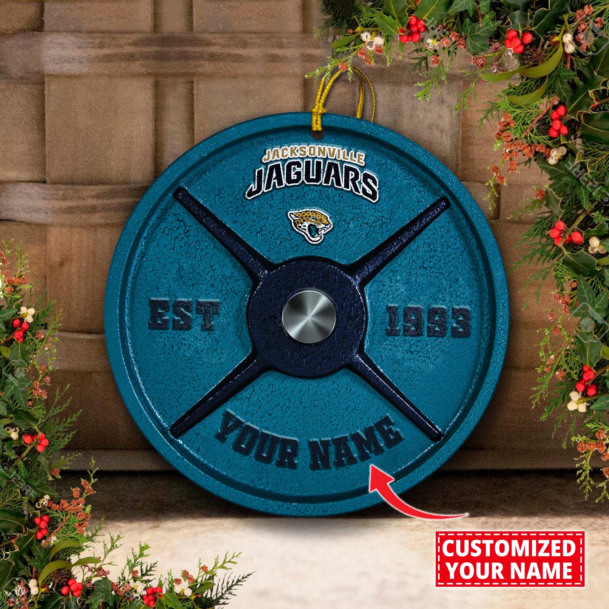 Jacksonville Jaguars Fitness Circle Aluminium Custom Ornament 2 Side Trending New Arrivals H52884 ETUG311023