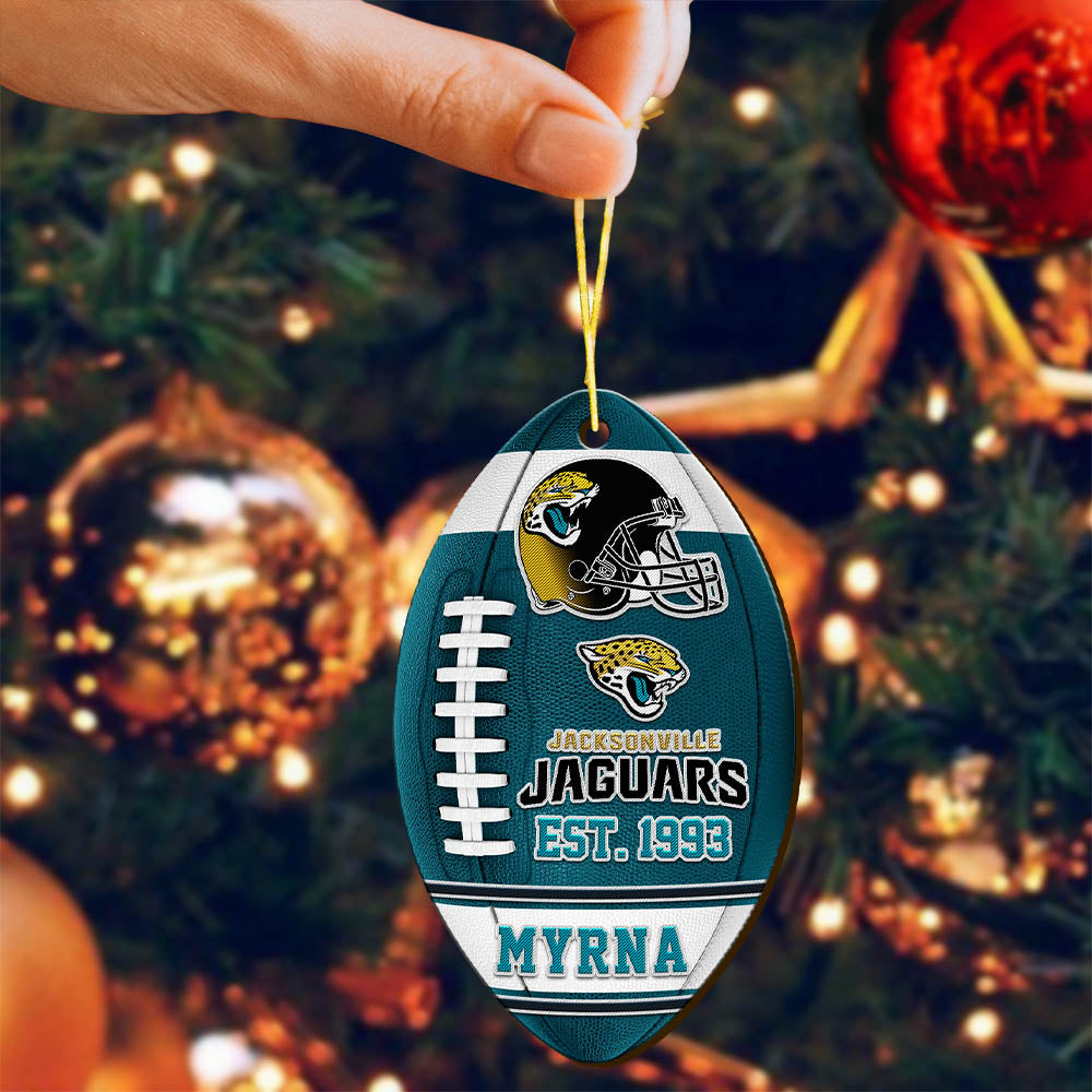 Jacksonville Jaguars Wooden Ornament 2 Sides Personalized Your Name, Sport Team Ornament, Sport Hanging Decorations, Sport Gifts