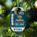 Jacksonville Jaguars Wooden Ornament 2 Sides Personalized Your Name, Sport Team Ornament, Sport Hanging Decorations, Sport Gifts